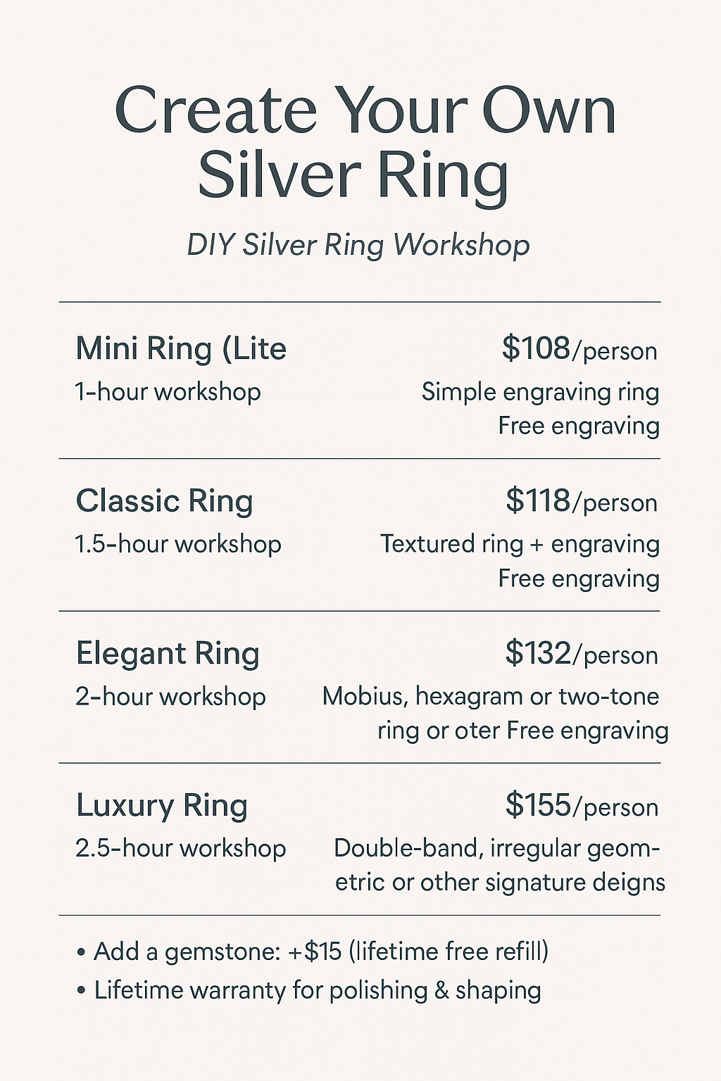 DIY WORKSHOP | Silver Jewelry Workshop
